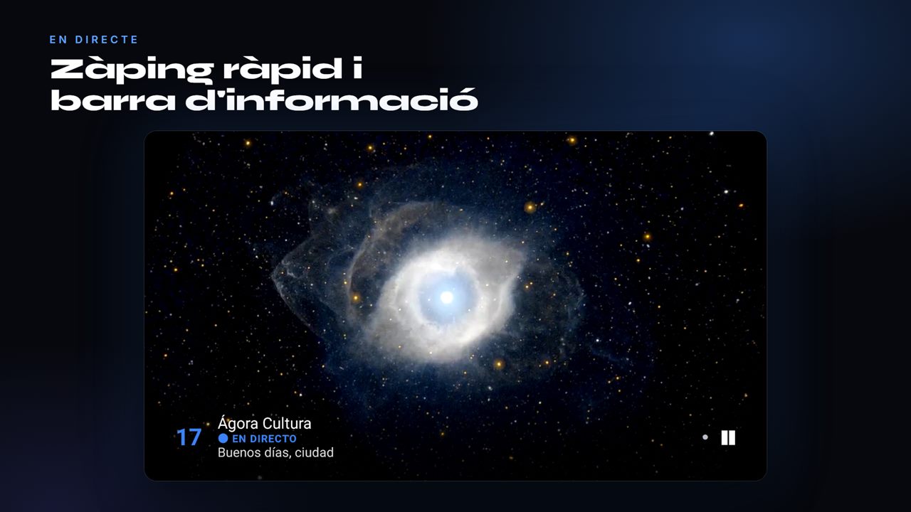 Reproducció en directe amb la barra d'informació del canal
