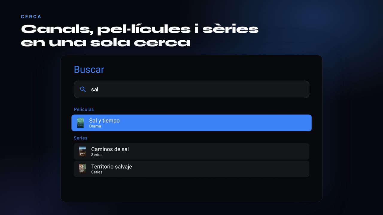 Cerca única de canals, pel·lícules i sèries