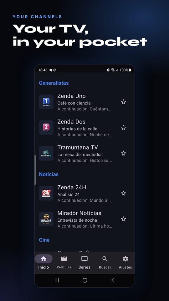 AIDO TV home screen on a phone