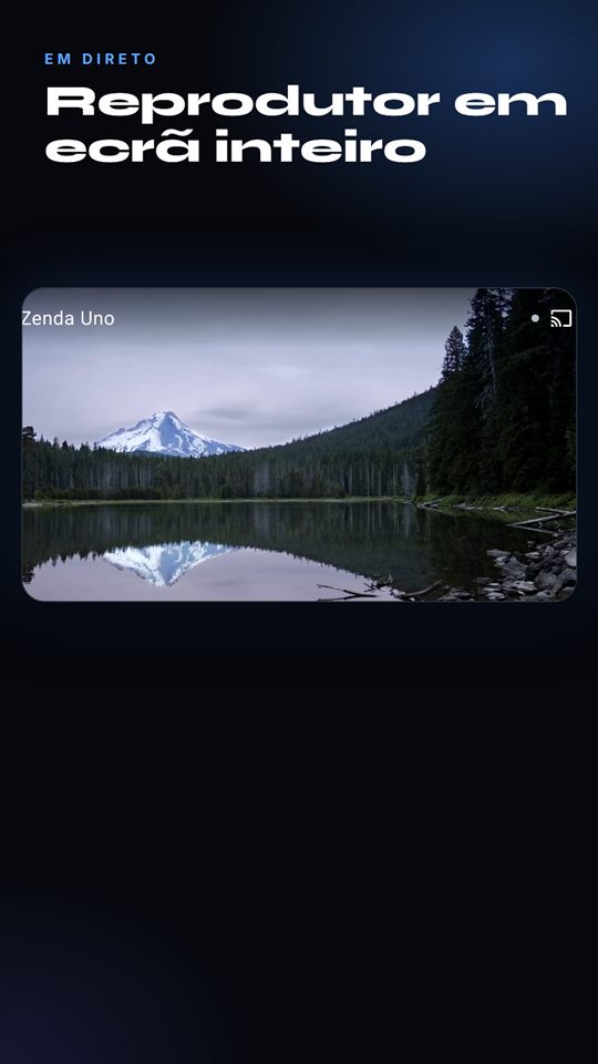 Reprodução em direto no telemóvel