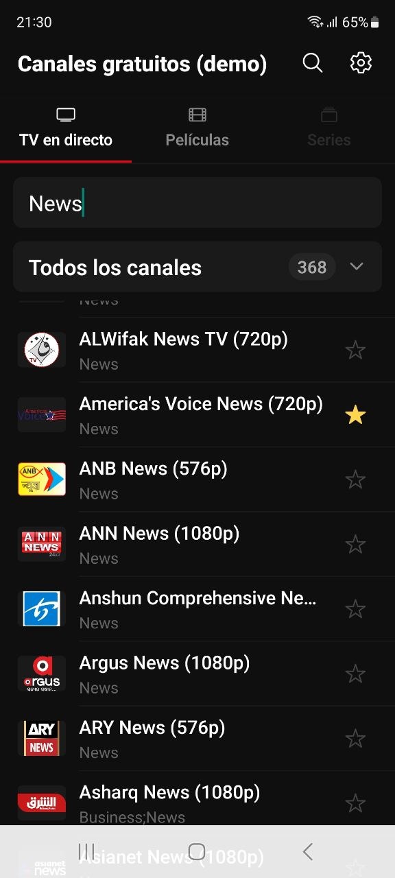 Búsqueda global en Easy IPTV