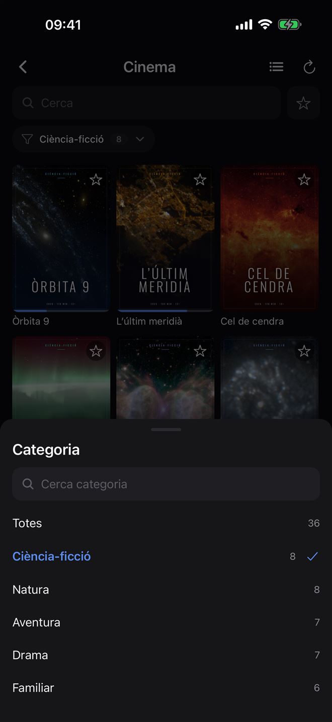 Selector de categories amb cercador a Plei