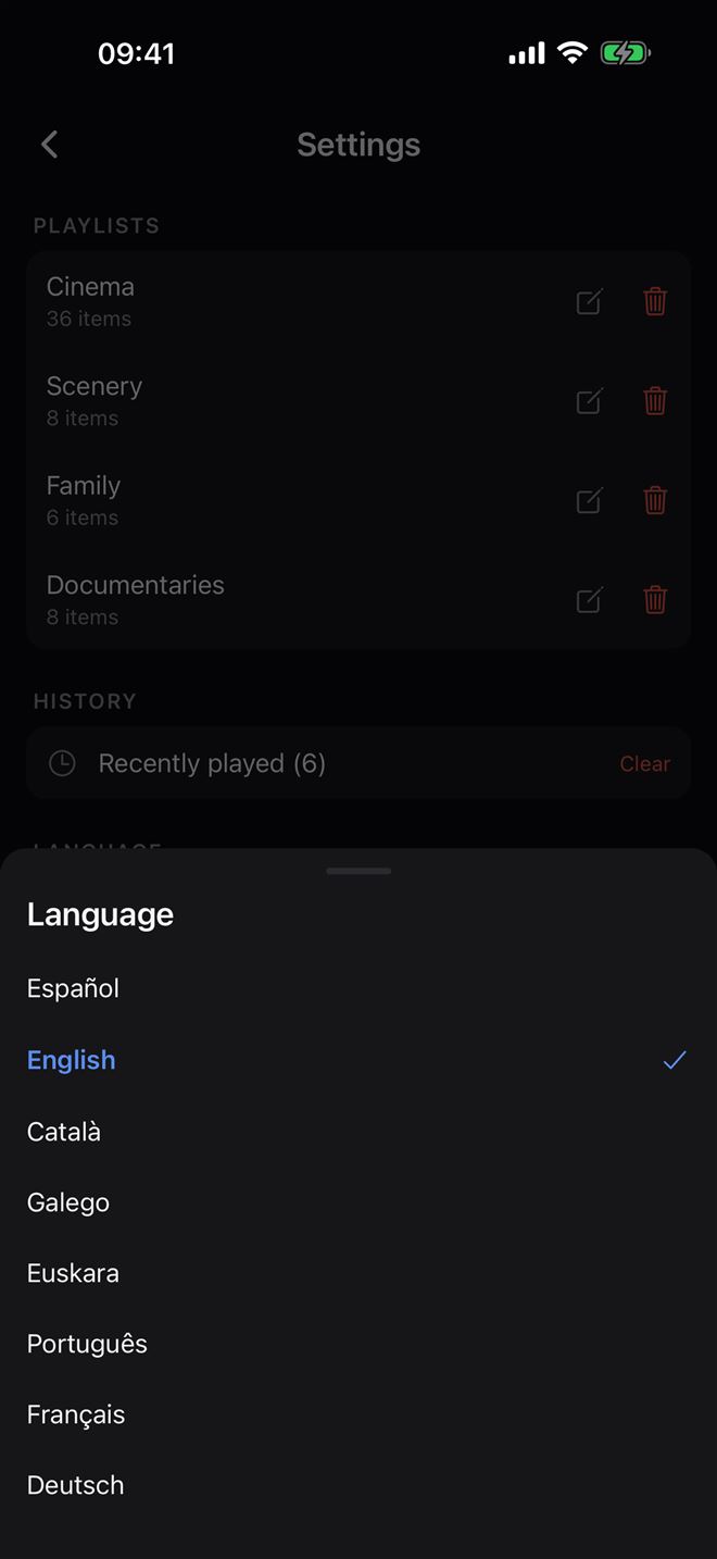 Plei language picker with 8 languages